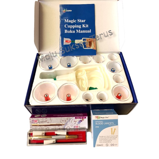 PAKET ALAT BEKAM MAGIC STAR 12 KOP HIJAMAH+PEN STAINLESS+JARUM MAGIC STAR