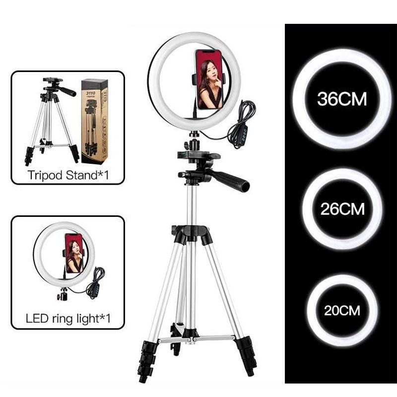 RINGLIGHT 20CM 26CM 33CM TRIPOD 1 METER SILVER DAN BLACK [KK]