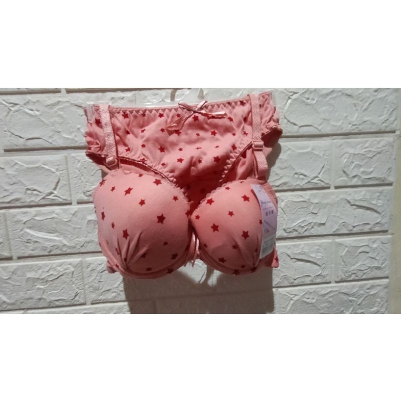 bh set bra busa ada kawat motip bintang