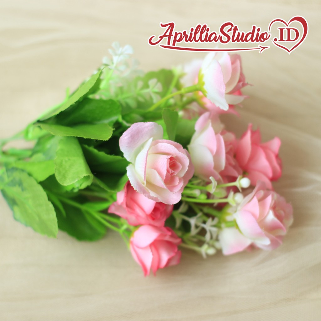 Bunga Artificial Rose 12 - Pink