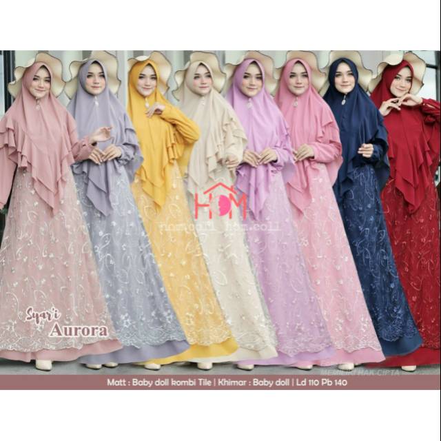 Gamis Set Khimar Aurora Syari By HOM.Coll