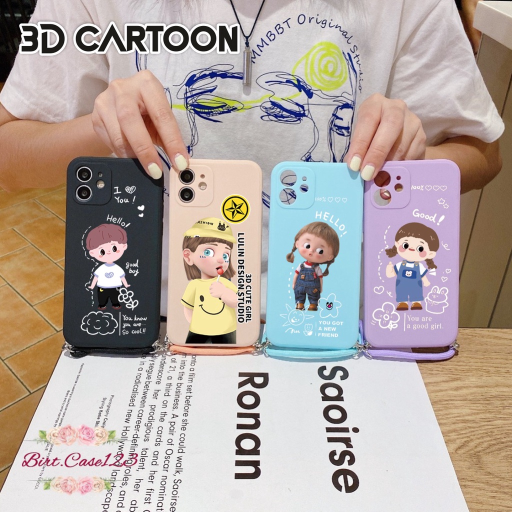 SOFTCASE SILIKON SLINGCASE TALI LANYARD STRAP PHONE MACARON PELINDUNG KAMERA 3D CARTOON  OPPO VIVO SAMSUNG XIAOMI REDMI REALME IPHONE ALL TYPE BC6325