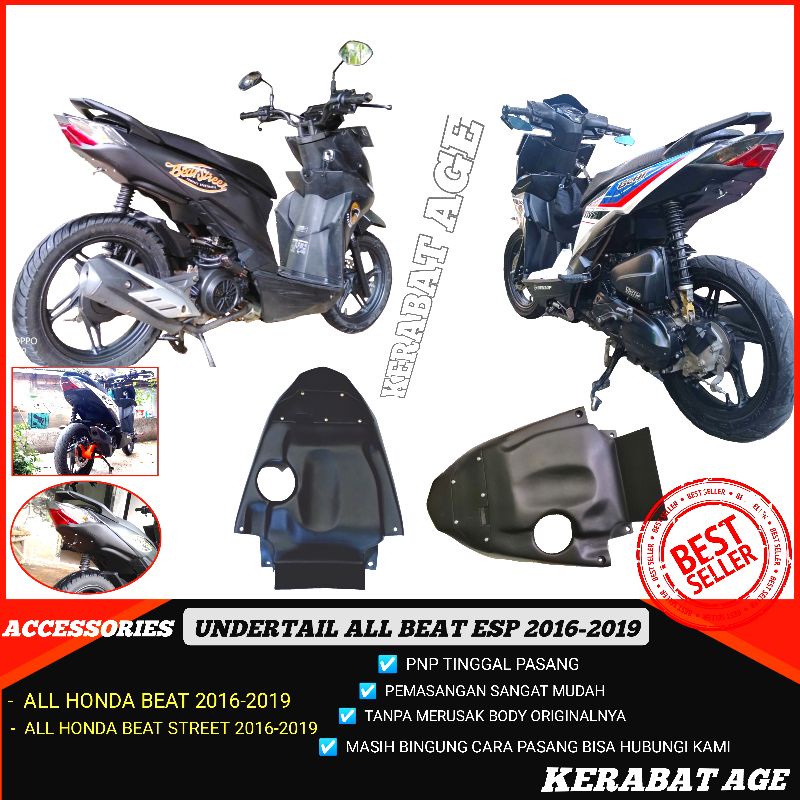 Undertail beat street Esp Sporty Eco Modifikasi Variasi Custom Spakbor belakang