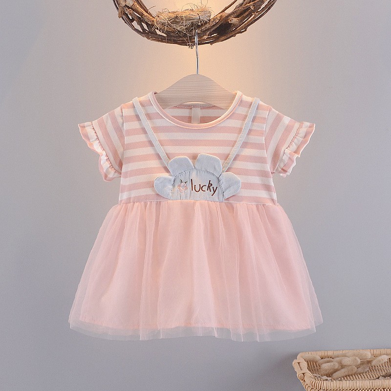 Plazababyku DRESS SALUR SLING LUCKY 2813 EBV Baju Dress Anak Perempuan Import 6 bulan - 3 tahun