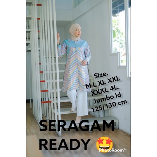 Tunik batik terbaru //tunik batik cantik//tunik batik kantor//atasan batik wanita jumbo