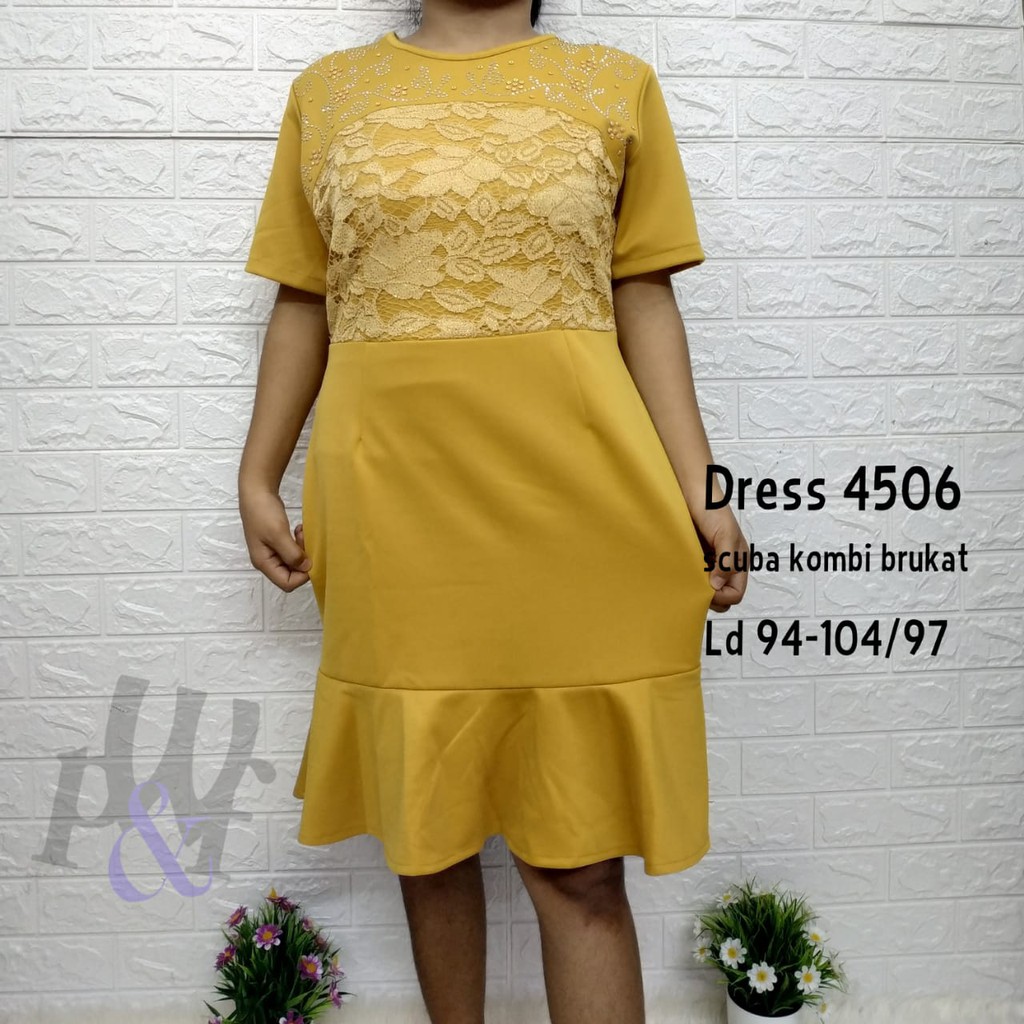 Dress Scuba Kombi Brokat