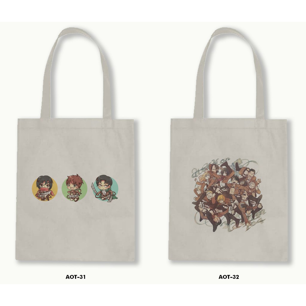 TOTE BAG BLACU  - ATTACK ON TITAN .02