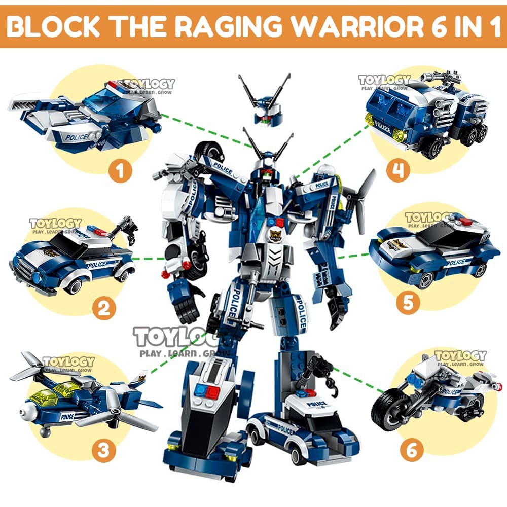 Super Promo PAKET Block Qman The Raging Warrior Robot Mobil Motor Lego 6in1 1407 Murah