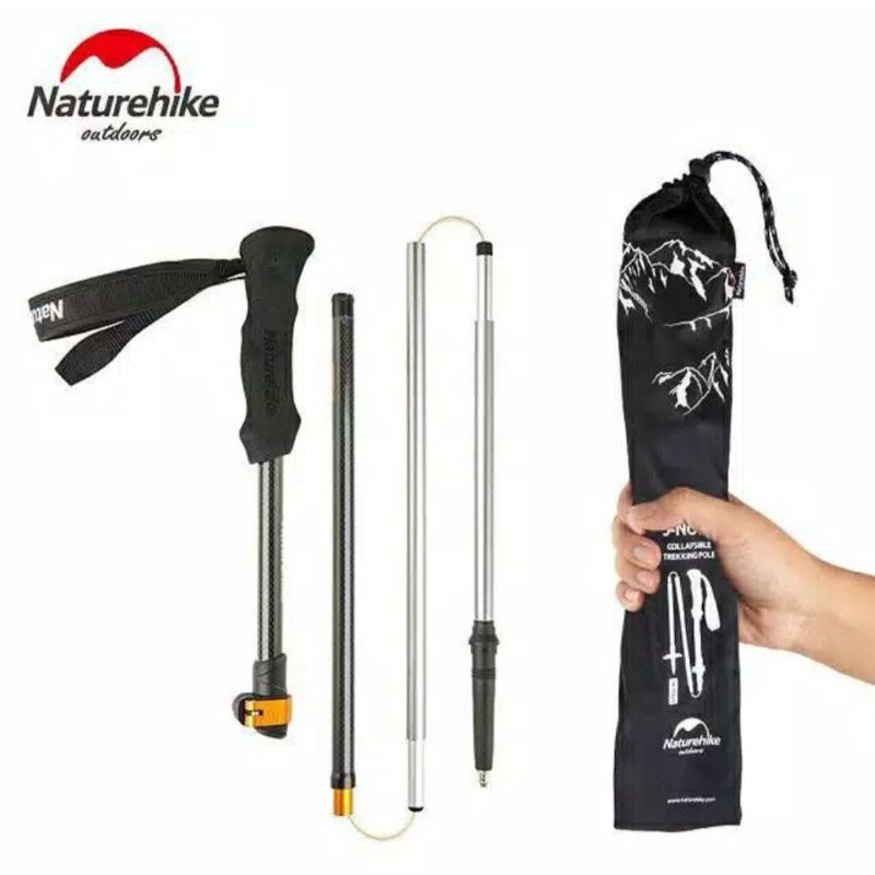 Trekking Pole Lipat CARBON NATUREHIKE NH17D005-D Original Resmi Tracking Pole Naturehike Carbon