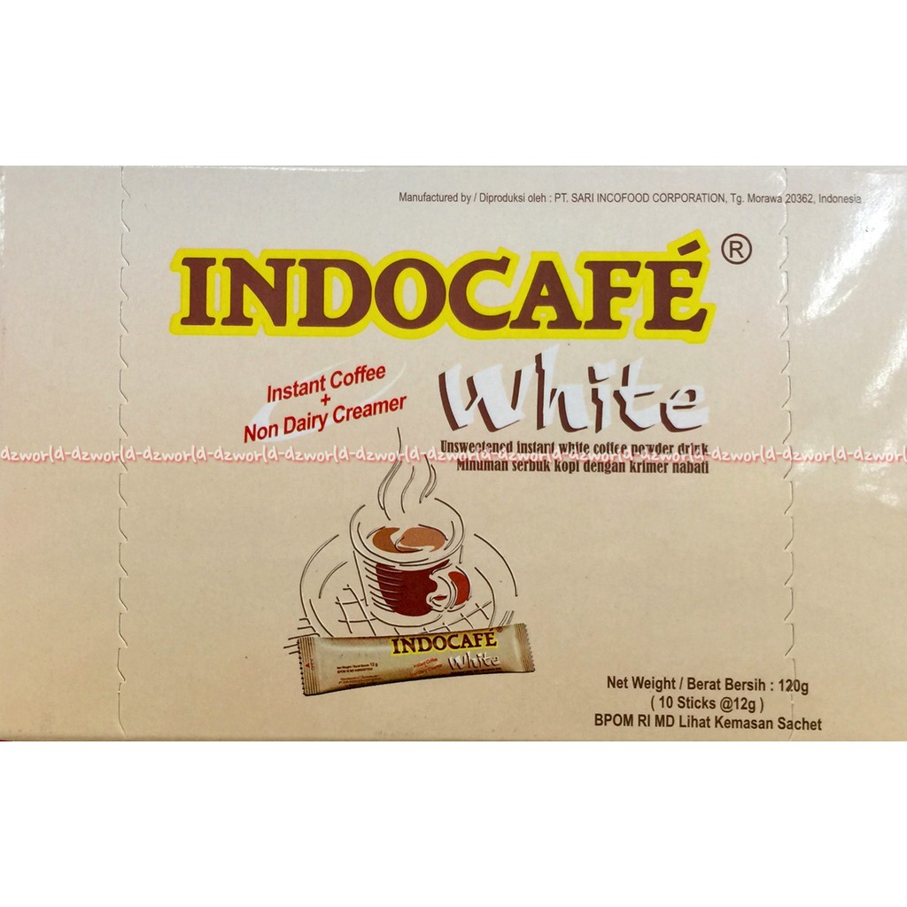 Indocafe White Instant Coffee 10stik Non dairy Kopi Instant White Indocafe Box dus Kopi Putih Indo Cafe 10 sachet