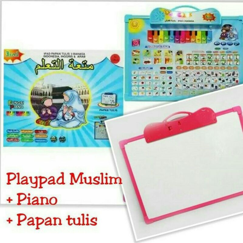 Tablet / Plypad Mainan Anak Muslim Belajar Bacaan Sholat,Doa2,dll 3bhs