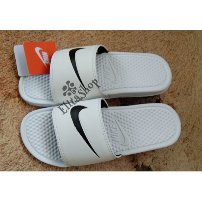 NIKE BENASSI WHITE SWOOSH BLACK