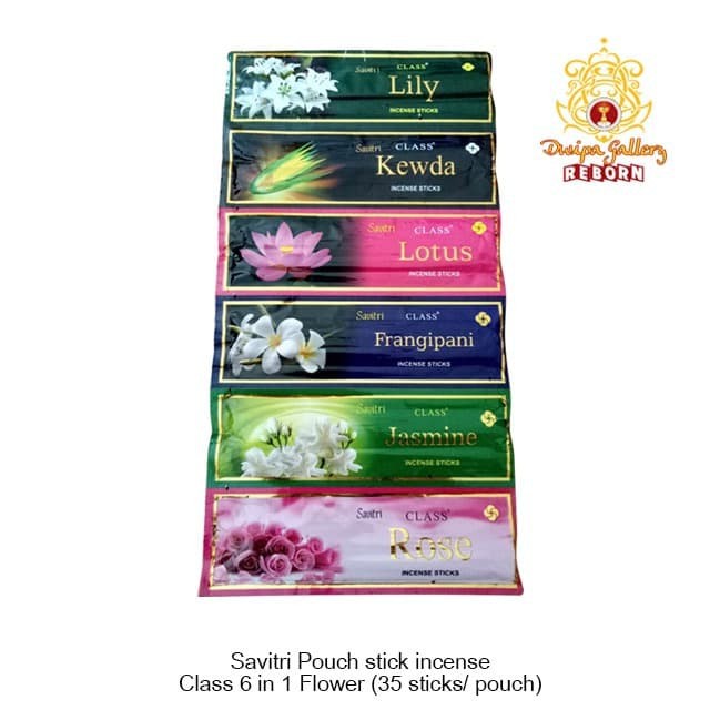 Dupa/Hio Wangi India Savitri Pouch Stick Incense Class 6 in 1 flower