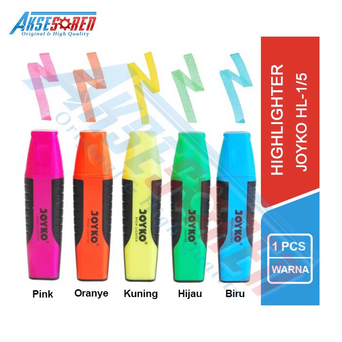 

Highlighter Warna Joyko [HL-1/5] / Penanda Spidol Marker Pink, Hijau, Kuning, Orange