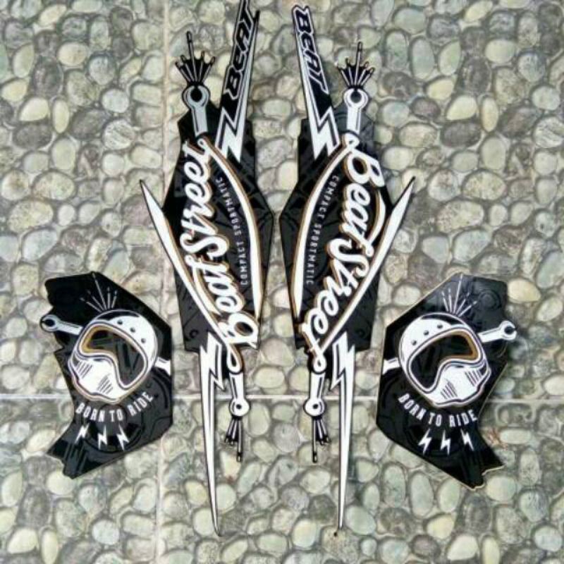 stiker striping Honda beat street 2017 hitam