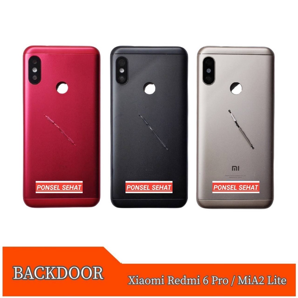 Backdoor Tutup Baterai Xiaomi Redmi 6 Pro / MiA2 Lite