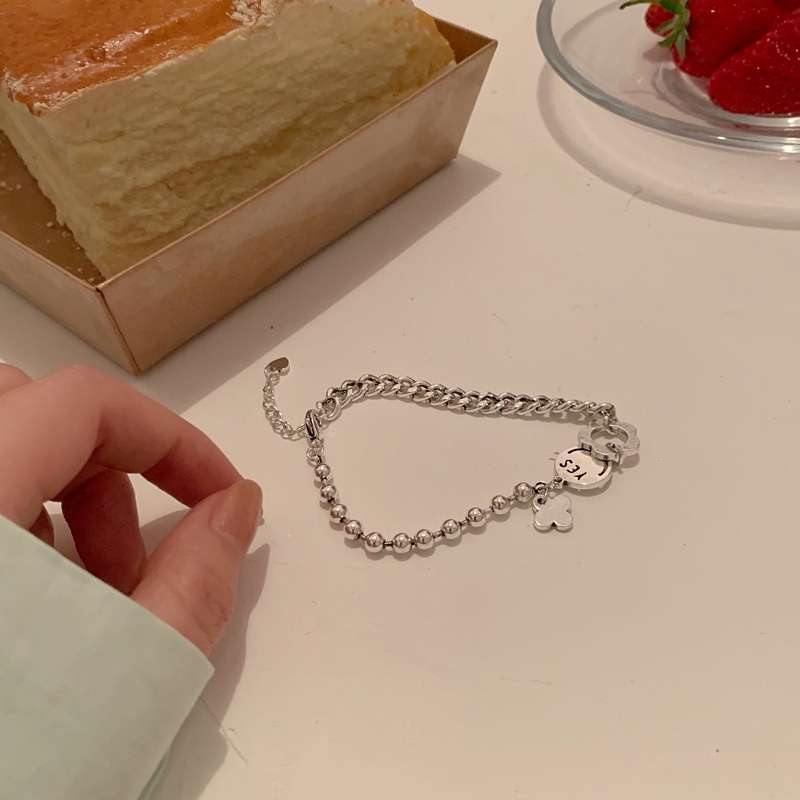 Gelang Pasangan Smiley Retro Modis Gelang Wanita Bunga Jahitan Kepribadian Hadiah Ulang Tahun Pacar