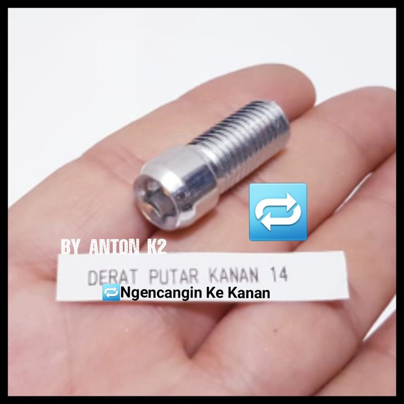 BAUT SPION TOMOK/TOMOX V2 V5/CIRCUIT/RIZOMA UKURAN L6 BAUT 12/14 DERAT PUTAR KANAN/DERAT PUTAR KIRI-4