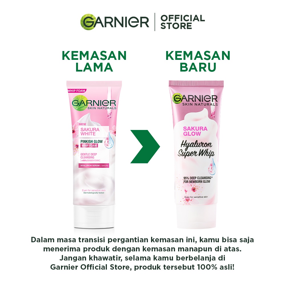 ❣️Rakkistore99❣️  Garnier Sakura White Pinkish Glow Whip Foam 50ml / 100ml (100% Original)