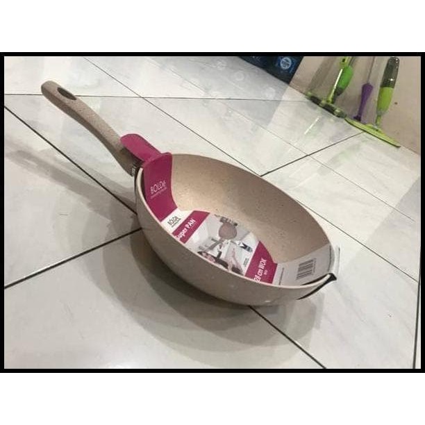 WOK PAN 26 CM - SUPERPAN - SUPER PAN - WAJAN - BOLDE - KERAMIK - BEIGE
