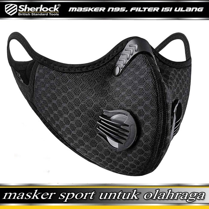 Masker Sport SHERLOCK Dual Valve Filter Carbon N95