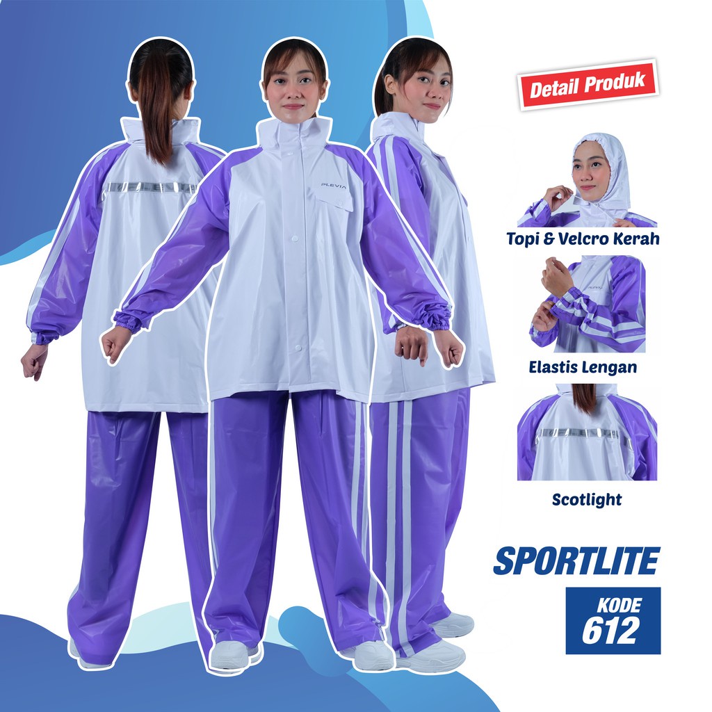 PLEVIA Jas Hujan Jaket Celana Sportlite 612