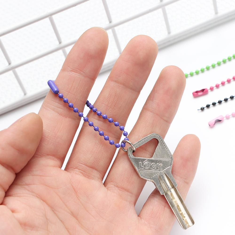 Lily 10PCS Rantai Manik Bola Colorful Key Holder Carabiner Keyrings Label Hand Tag Konektor