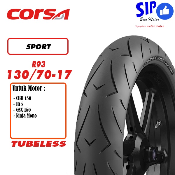 Ban motor sport Corsa R93 130 70 17 Platinum soft compound tubeless