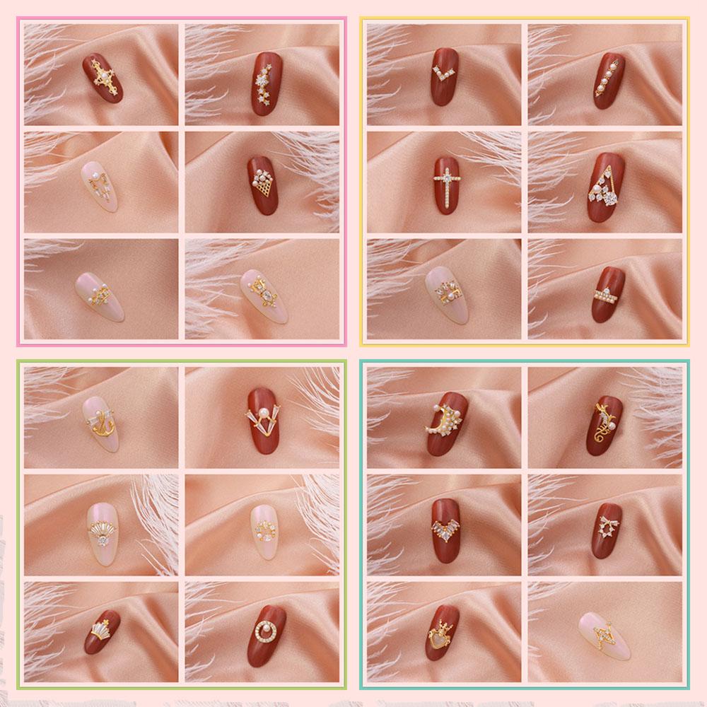 MXBEAUTY 3d Nail Art Dekorasi Mewah 1Pcs Mutiara Perhiasan Zirkon Kristal Kuku Liontin