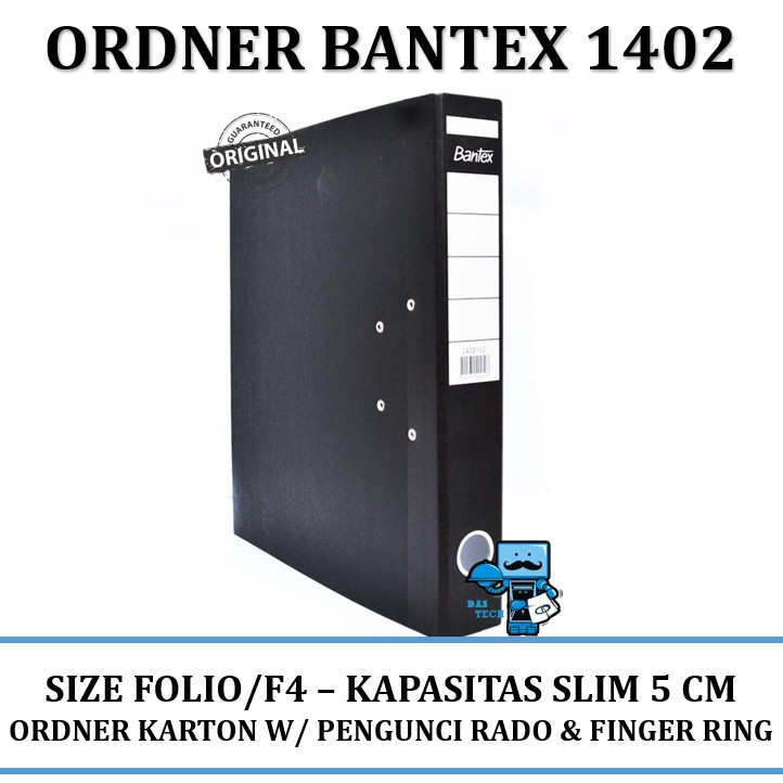 Ordner Bantex 1402 Bahan Karton  Ukuran Folio Slim 5 CM 