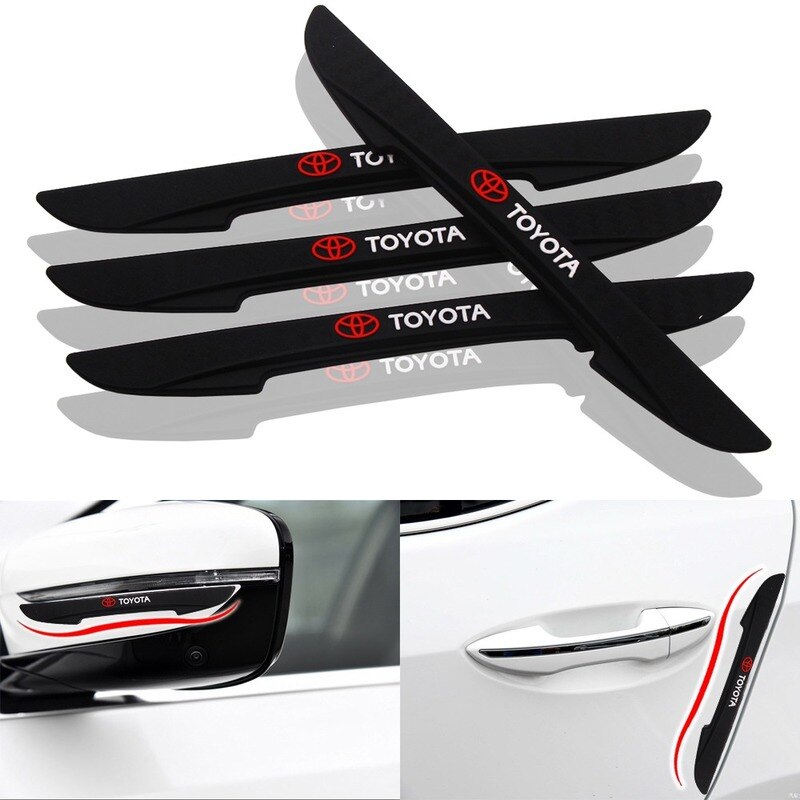 4Pcs Pintu Mobil Anti-Tabrakan Strip Kaca Spion Perlindungan Stiker untuk Toyota Avanza Rush Kijiang Innova Calya Razie Yaris