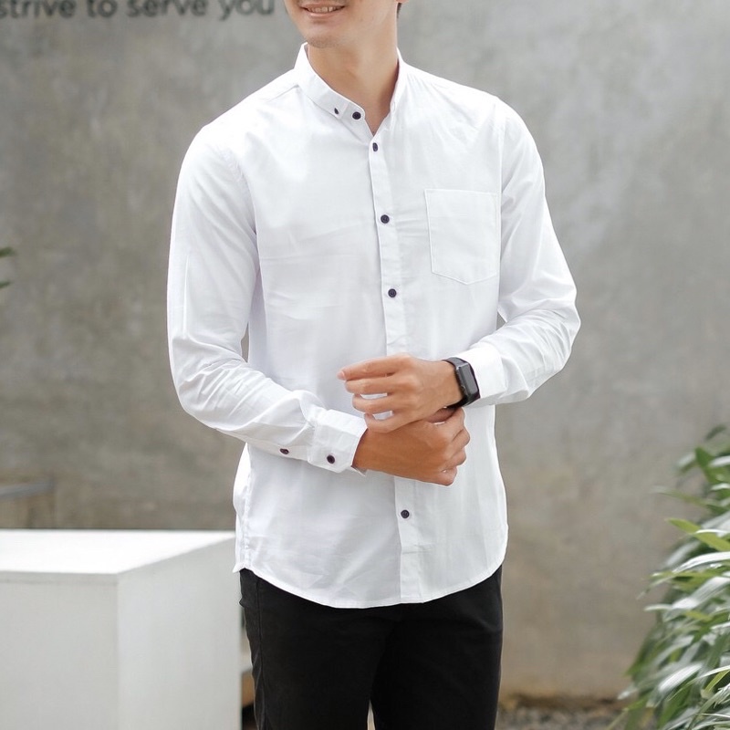 BAJU KEMEJA PRIA PUTIH POLOS SLIMFIT MODERN LENGAN PANJANG ORIGINAL PREMIUM KERJA KANTOR CASUAL FORMAL KUALITAS TERBAIK