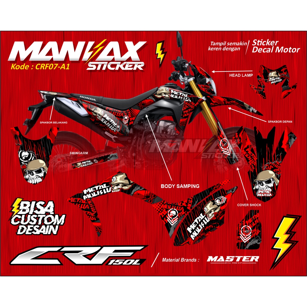 Decal CRF 150 L fullbody - Decal Sticker CRF 150 L - Decal Motor CRF 150 L