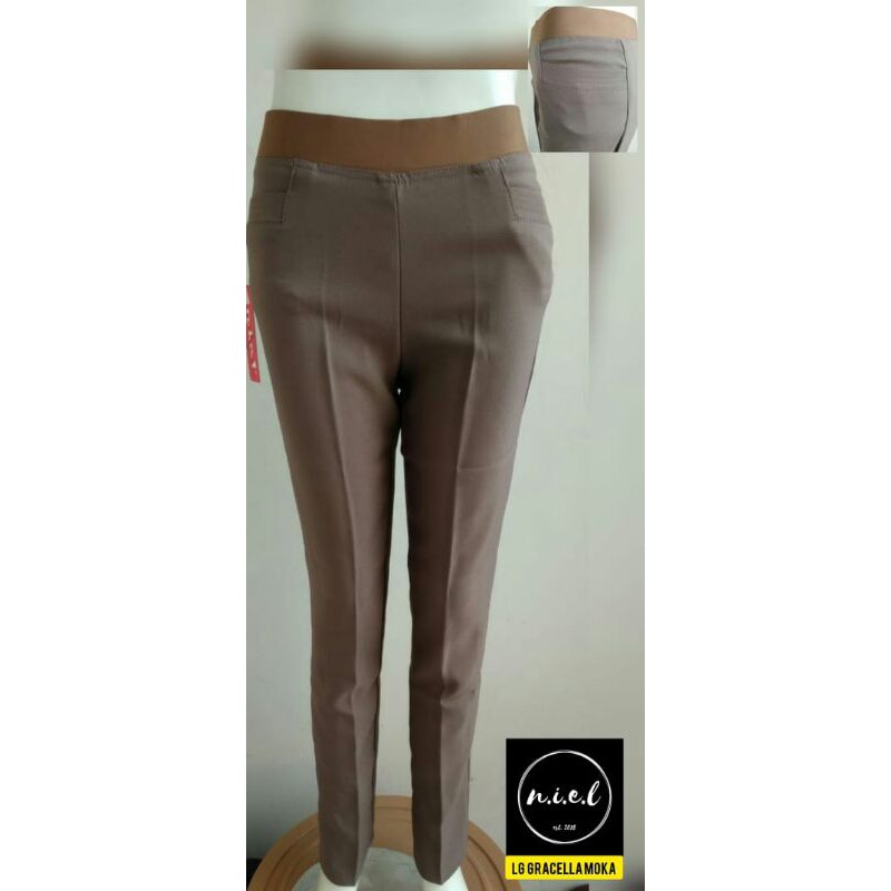 celana bahan wanita karet pinggang