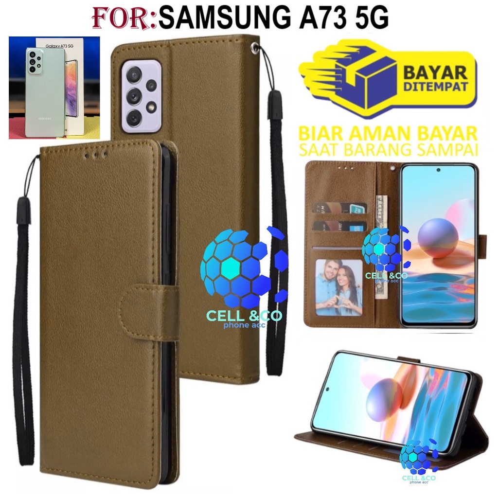 NEW SAMSUNG GALAXY A73 5G 2022 CASE FLIP LEATHER WALLET PREMIUM FLIP CASE BUKA TUTUP KESING HP CASING FLIP CASE WALLET SAMSUNG A73 5G TERBARU