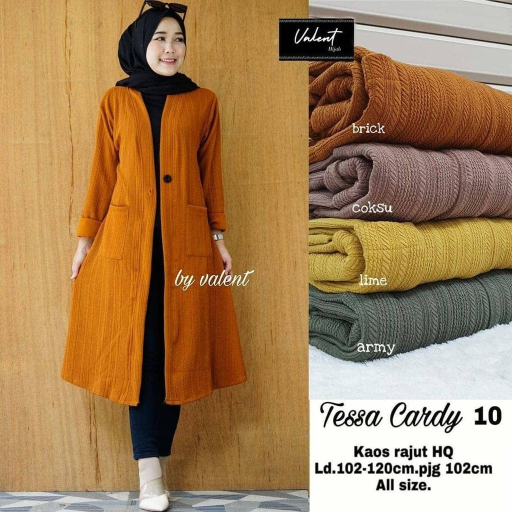Cardigan Rajut Import Premium Tessa Cardy #10 by Valent Hijab Fashion Solo Tebal Lembut Nyaman-3