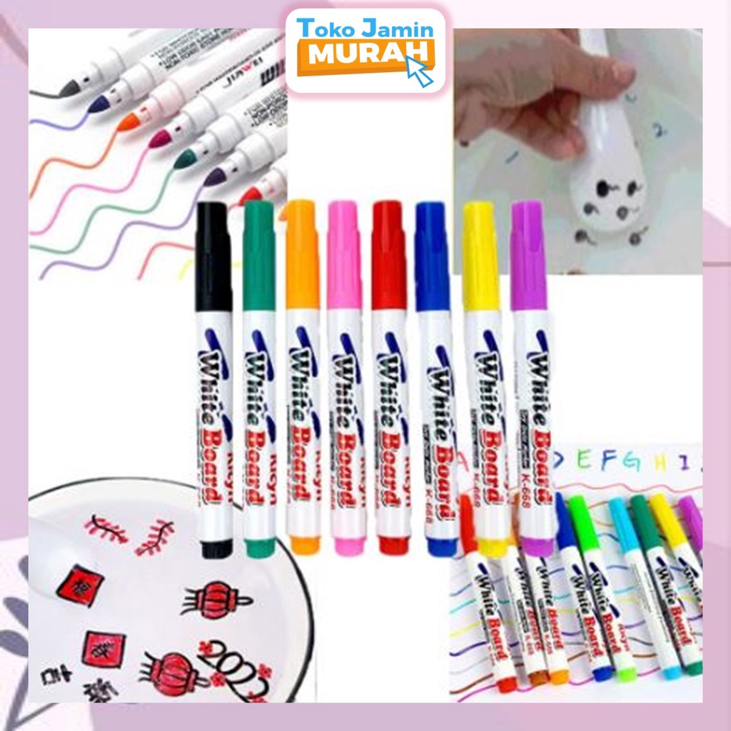 TJM VZ180 Pensil Warna Cair Rainbow Spidol Ajaib Ngapung Di Air Spidol Papan Tulis Whiteboard Marker Floating