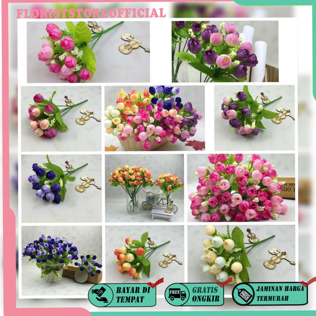 COD BUNGA MAWAR  BUNGA TANGKAI PLASTIK BUNGA ARTIFISIAL BUNGA PAJANGAN IMITASI BUNGA HIASAN BT9005