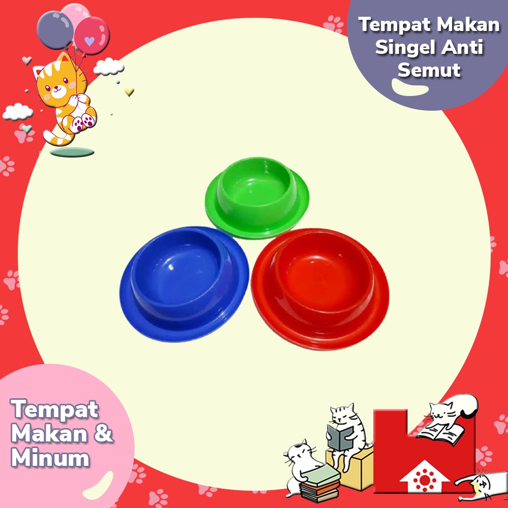 Tempat Makan Kucing &amp; Anjing Single Anti Semut - Pet Bowl Single