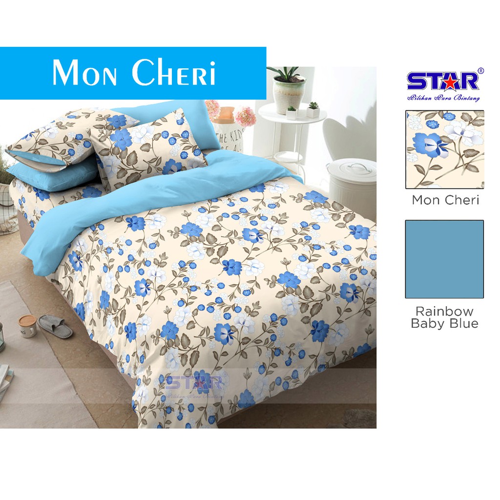 Sprei STAR Deluxe Katun Lokal Mon Cheri (Bedcover | Bantal | Selimut | Matras)
