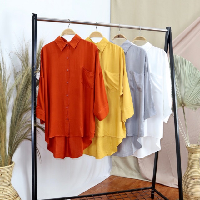 Hanar Blouse - Kemeja katun Bigsize Oversize