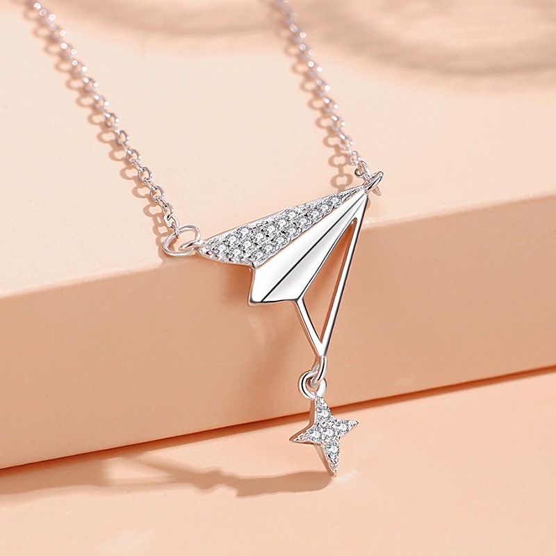 Kalung wanita silver-Paper Airplane kepribadian sederhana  necklace  Simple personality s925 Original Arctic Deer