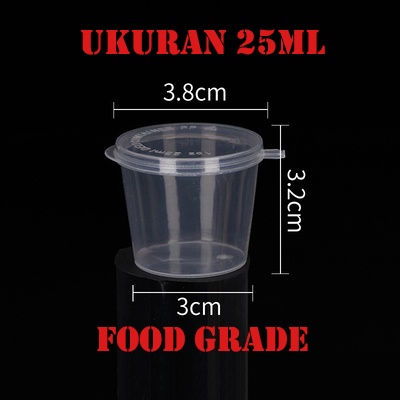 TEMPAT SAOS PLASTIK/THINWAL/CUP SAMBAL.SAOS.MINYAK 25ML/35ML (satuan)