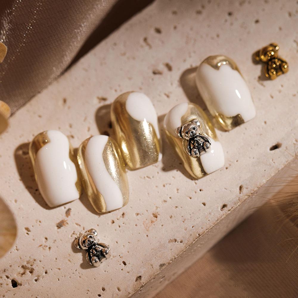 Agustin 3D Dekorasi Nail Art Shiny Cherry Manicure Aksesoris Bear Nail Menempel Bor