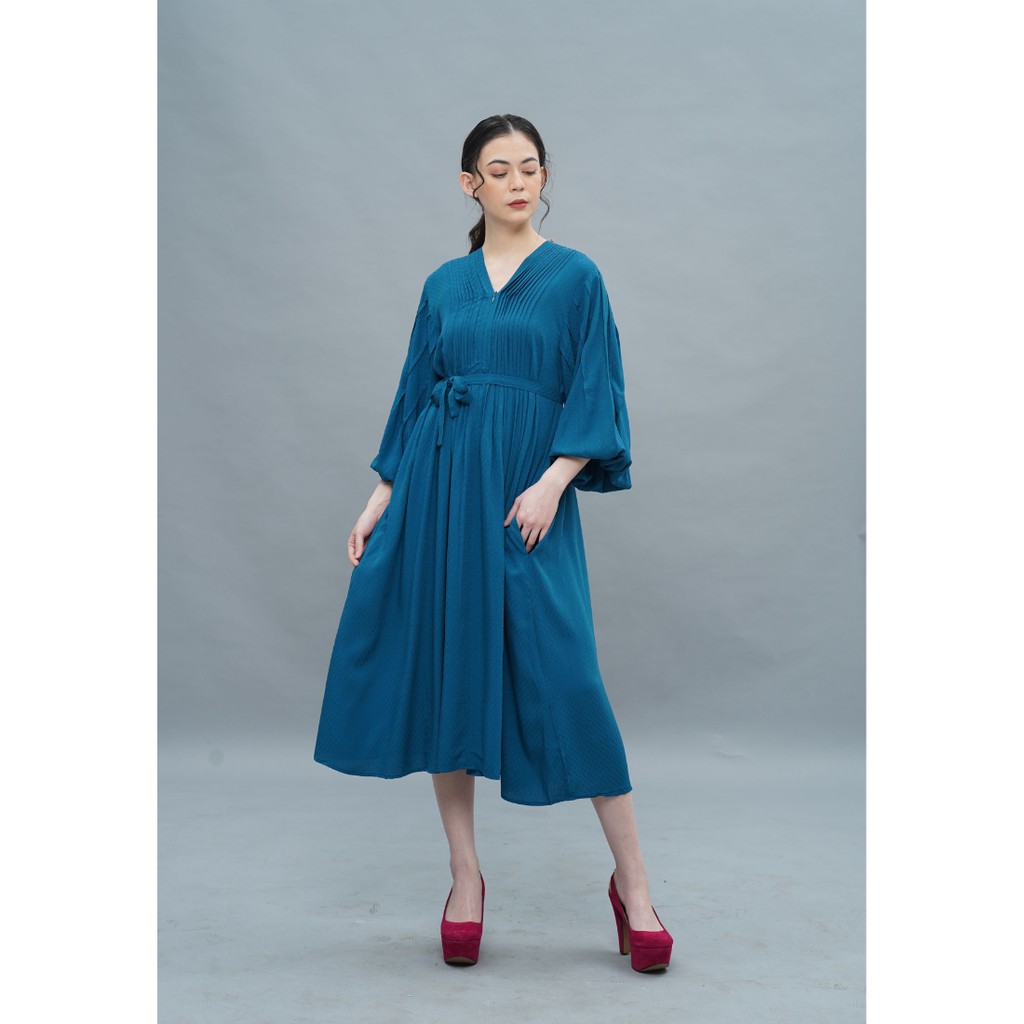 

NONA Boho Dress Midi Indigo Blue