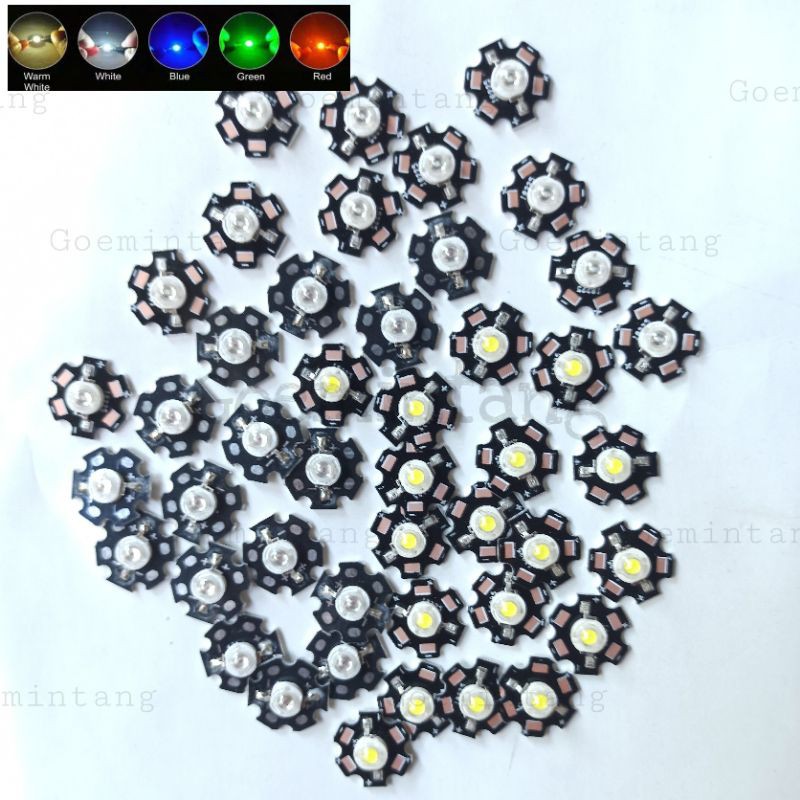 Led hpl 1watt + heatsink putih warna