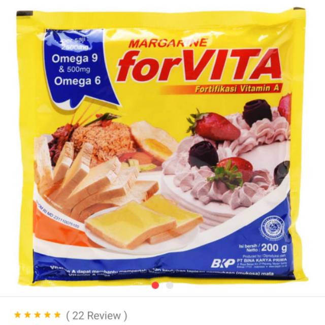 

Margarine Sachet 200 gr Mentega Forvita blueband Filma Palmia