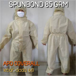  BAJU  APD  HAZMAT COVERALL SPUNBOND  85 GRM BAHAN  TEBAL 