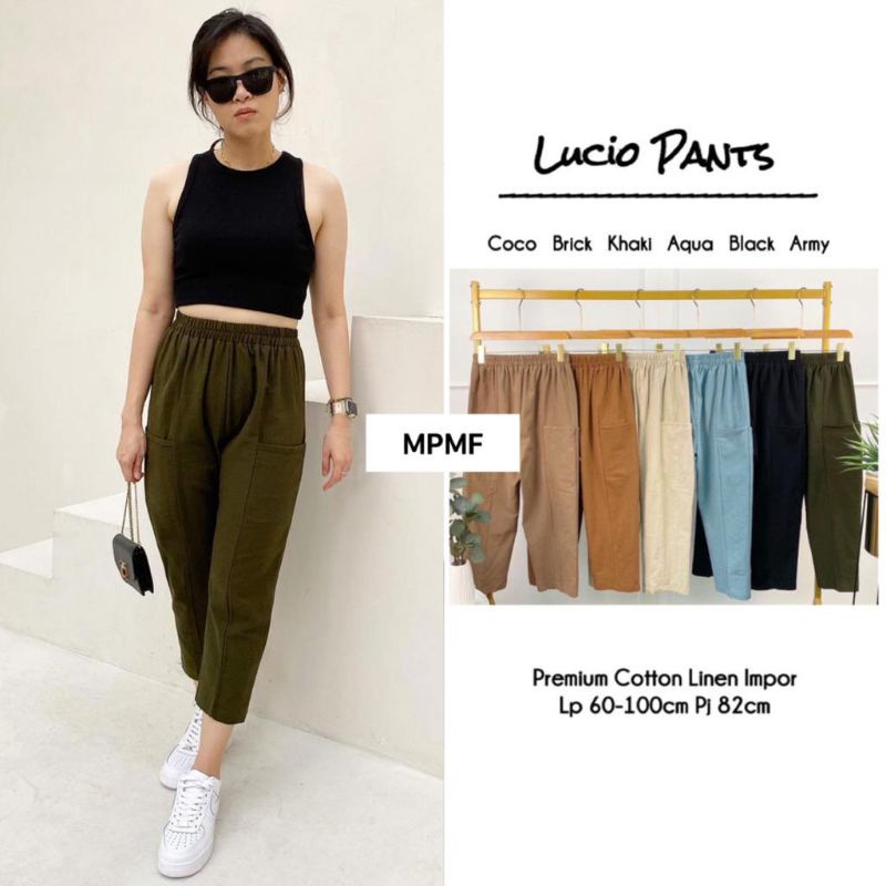 Lucio Pants Celana wanita Linen Katun Rami Jumbo Dan Standart