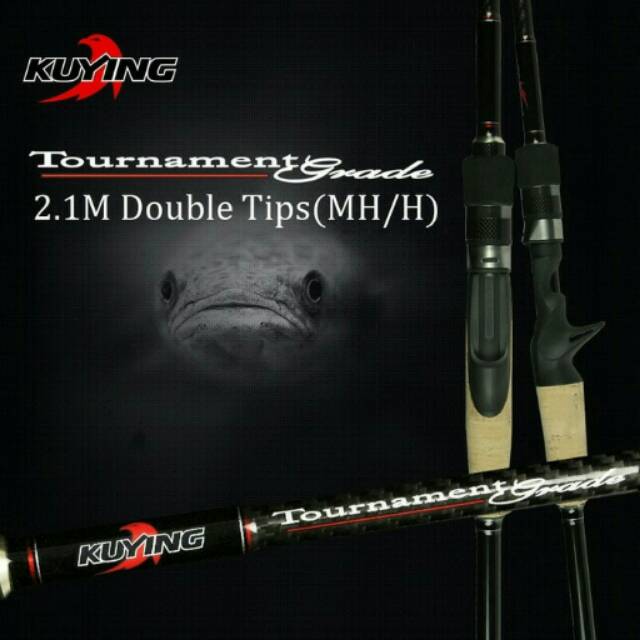 Joran Casting KUYING Tournament Grade TGC702MH/H 2 Section Doble Tips